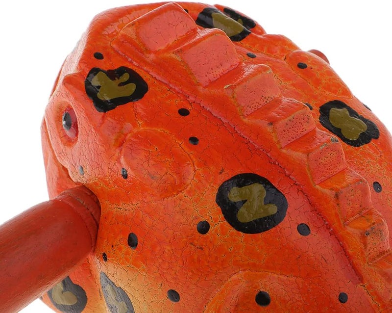GOGHOST 3.5" Wooden Frog Guiro Rasp Instrument - Percussion Musical Tone Block Craft (Painted Orange) - Image 2
